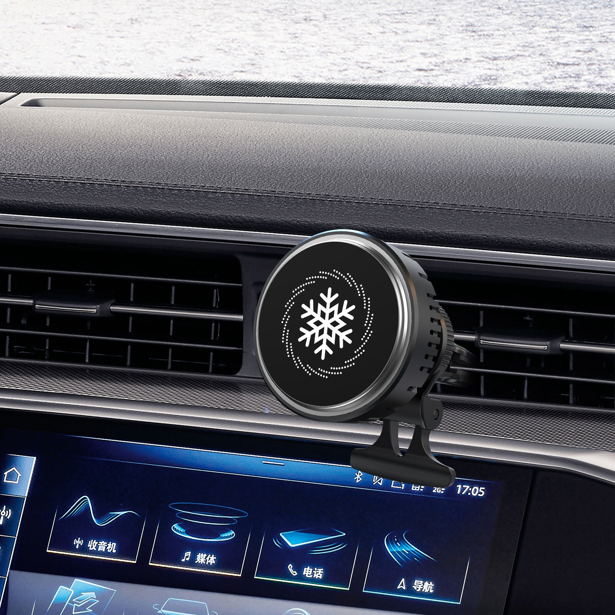15W Qi2 Peltier Magnetic Wireless Car Chargers Radiator Phone Charging Car Holder With Cooling Fan For iPhone 16/15/14/13/12
