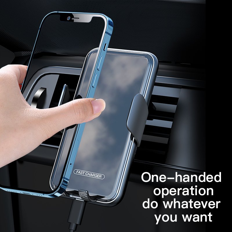 Hot selling Smart Sensor Aluminium Alloy 15W Portable Automatic Car Mount Mobile Phone Holder Wireless Charger