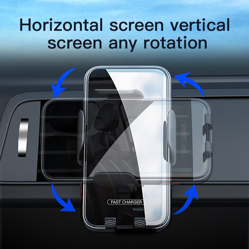 Hot selling Smart Sensor Aluminium Alloy 15W Portable Automatic Car Mount Mobile Phone Holder Wireless Charger