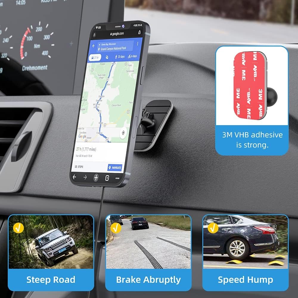Fast Charging Auto-Alignment Magnetic Wireless Car air vent Charger Mount,Stick on The Dashboard for iPhone 14