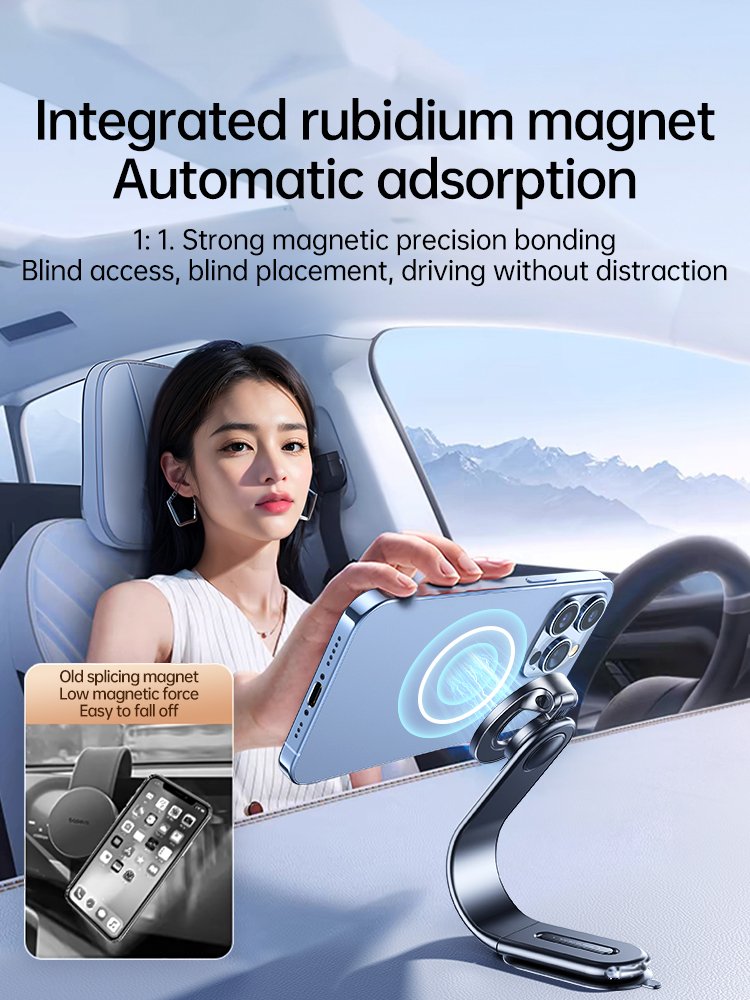 LISEN Hot Sell Latest Magnetic Stand Seat 360 Degrees Rotatable Folding Car Dashboard Stand Phone Holder