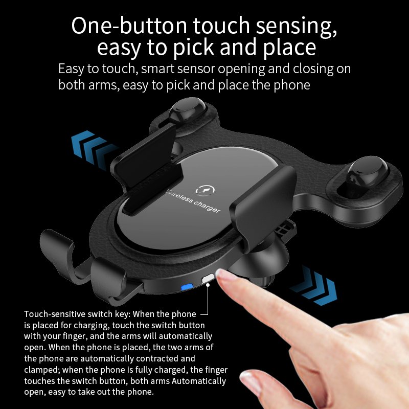 2020 New Trending Product Cargador Inalambrico FAST Charging 15W Car Holder Wireless Charging Car Wireless Charger Holder