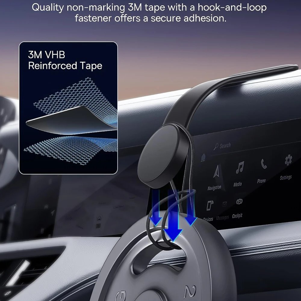 Magnetic Phone Holder for Car, Car Dash Mount Compatible For iPhone Samsung Bendable Memory Titanium Alloy for Magsafe