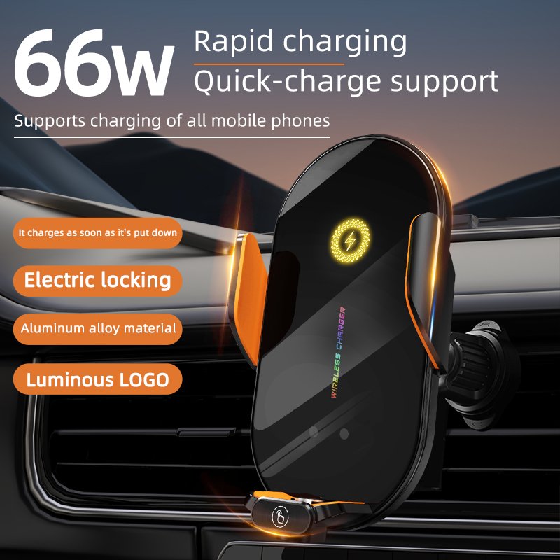 New Car Phone Holder 15w Wireless Charging Cell Phone Holder 66w Magnetic Charging Car Phone Holder For Iphone Android