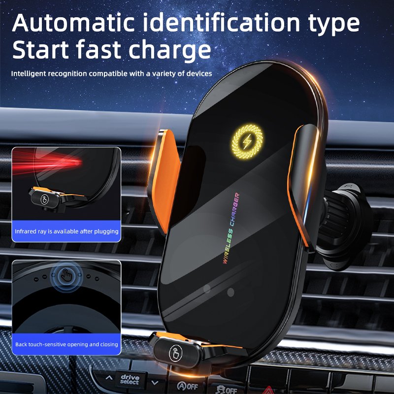 New Car Phone Holder 15w Wireless Charging Cell Phone Holder 66w Magnetic Charging Car Phone Holder For Iphone Android
