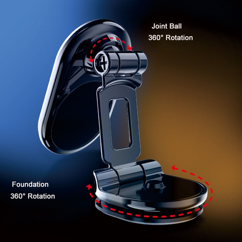 New Alloy Folding Magnetic Car Phone Holder custom universal car holder Dual Folding Cell Phone Stand suitable for car dashboard