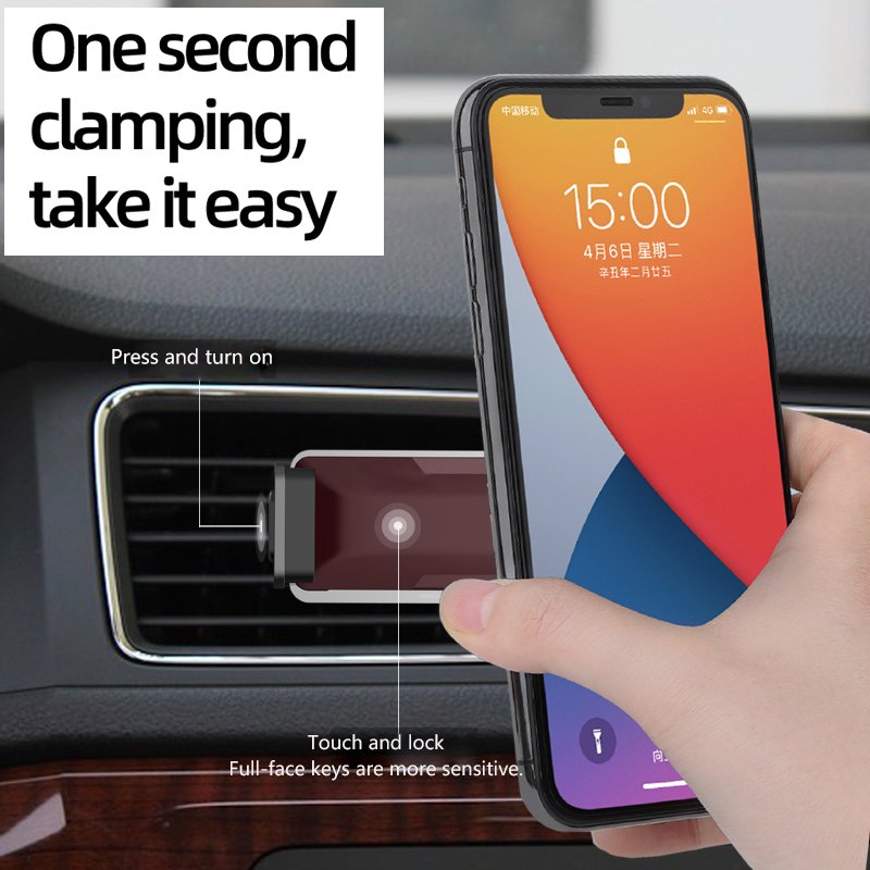 Hot sale black Aluminum alloy Universal Dashboard Car Mount Mobile Phone Holder
