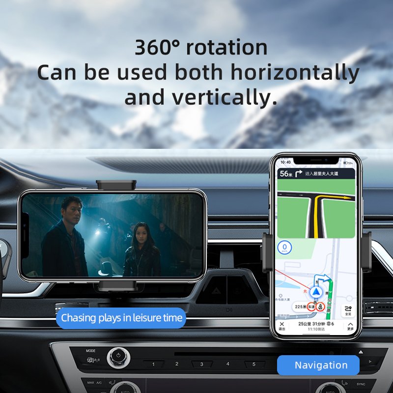 Hot sale black Aluminum alloy Universal Dashboard Car Mount Mobile Phone Holder