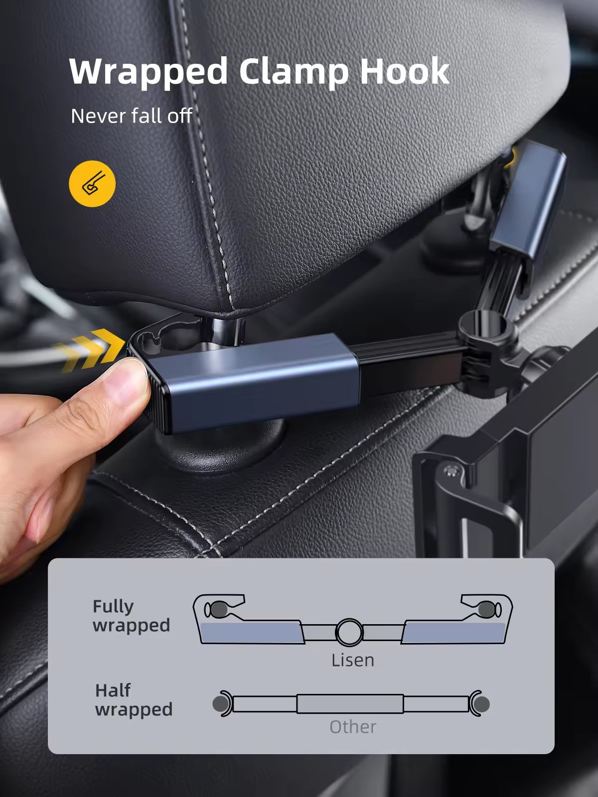Lisen Hot Sell Flexible Car Pillow Bracket Phone Stand &Pillow Bracket for Car Headrest