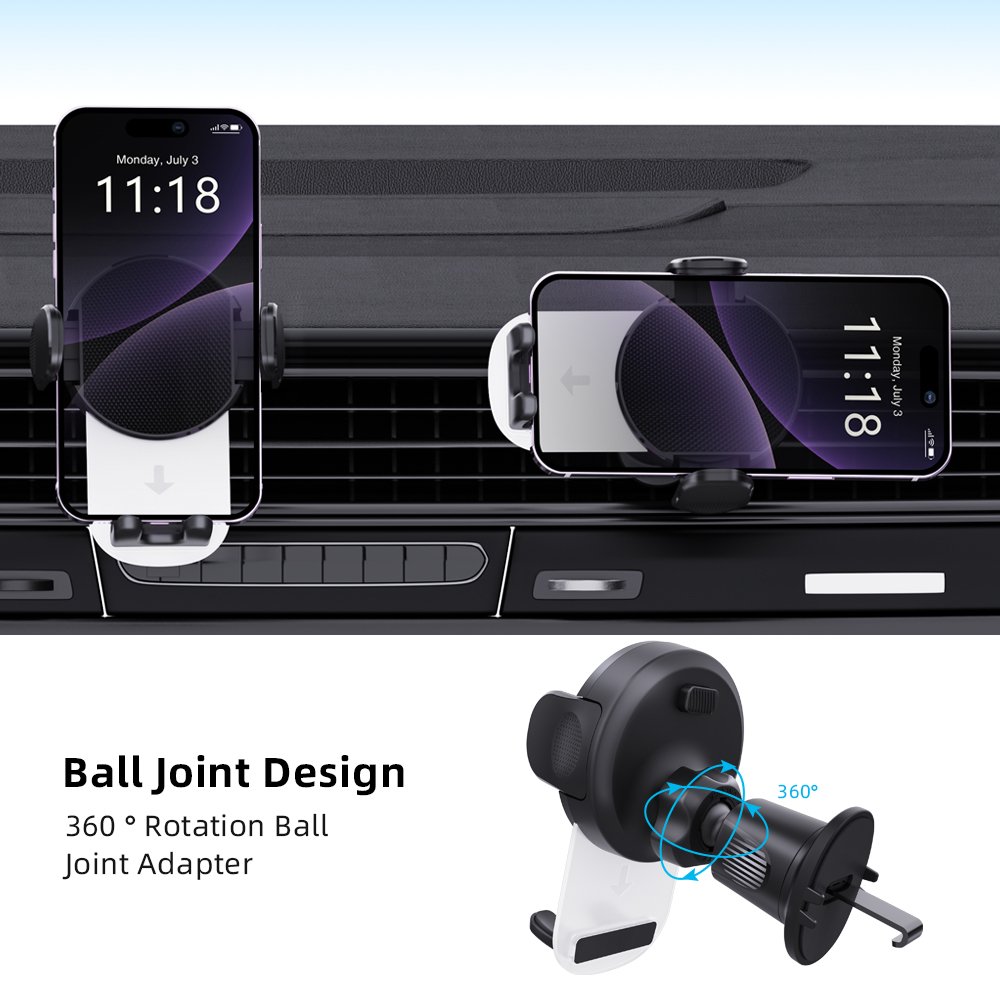 Hot Selling Portable Car Air Vent Phone Stand Anti-slip Silicone Mobile Phone Holder with Metal Hook Box Package
