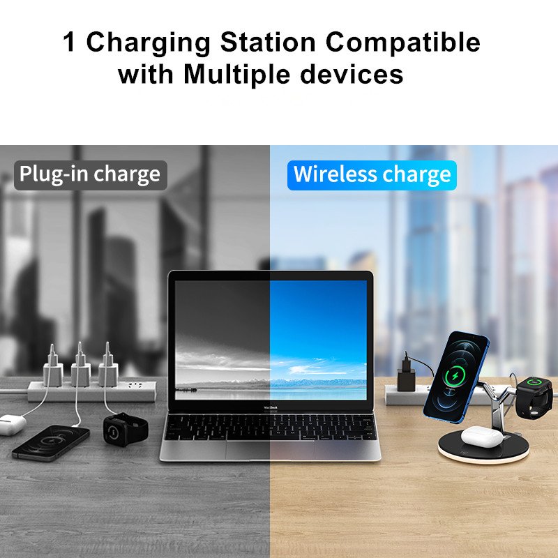 2021 Hot selling 3 in 1 magnetic car phone holder 15w wireless charger fast wireless charger