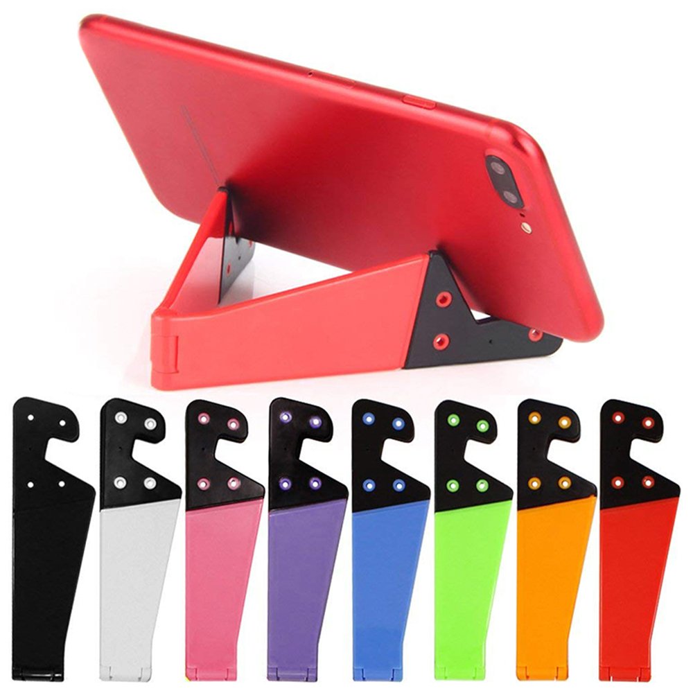 Mobile Phone Desk Stander Holder V Angle Adjustable Hard Plastic Support Hook Mount for iPhone Tablets