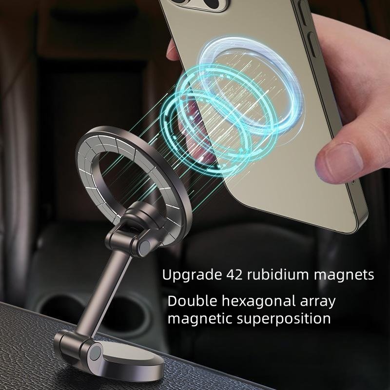 Adjustable Height Universal Flexible Foldable 360 Degree Rotating Magnetic Car Magnetic Phone Holder Mount