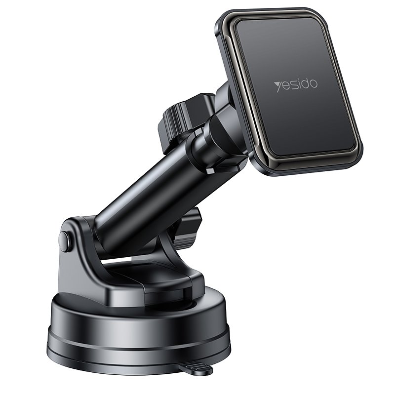 Yesido 360 Rotating Base Strong Suction Cup Telescopic Clamp Arm Design Car Magnetic Phone Holder