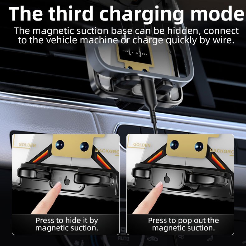 New 66w Magnetic Fast-Charging Cell Phone Holder Can Cast Screen Smart Car Phone Holder for Car Air Vents