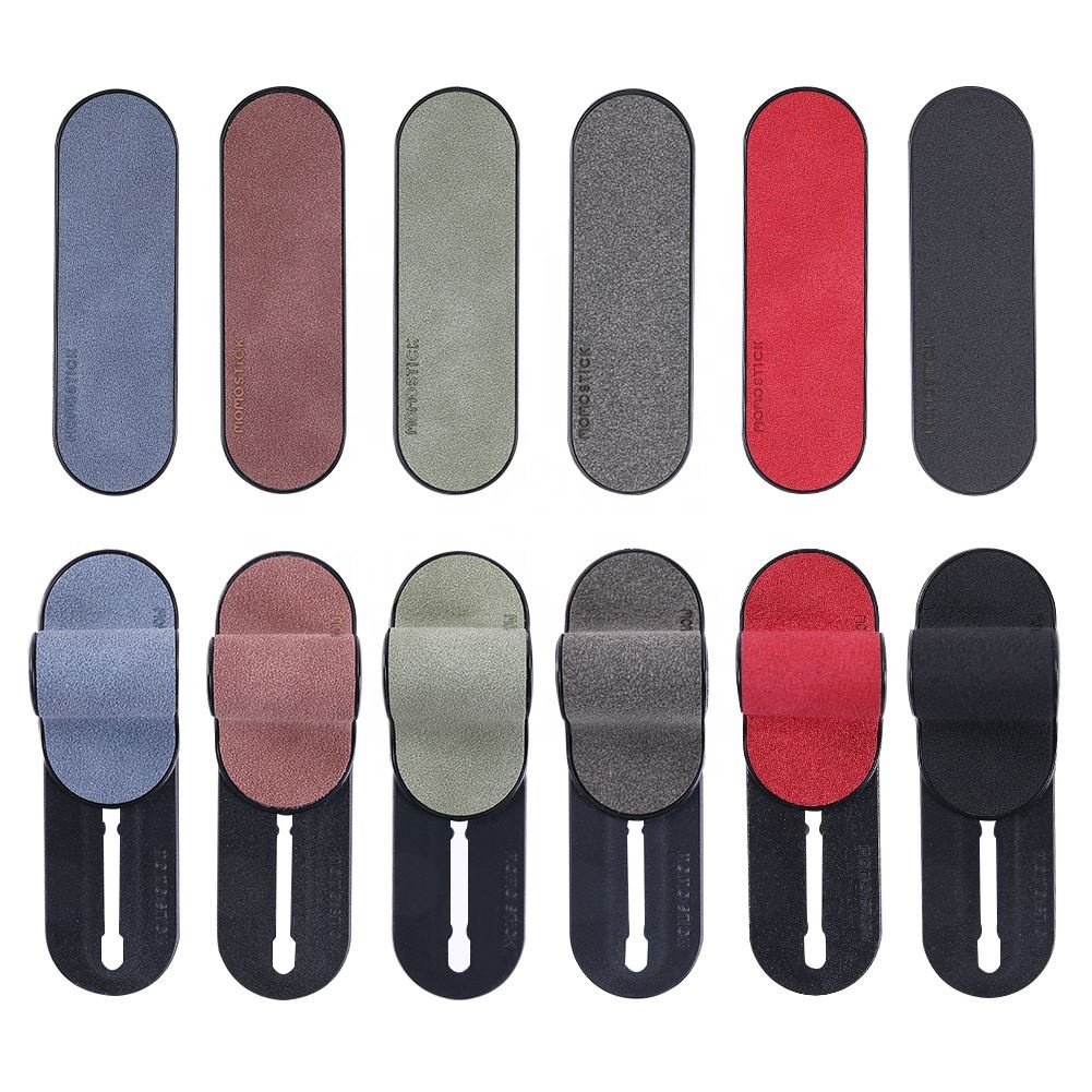 Phone Grip Holder Finger Strap Pu Leather Magnetic Momostick Air Vent Mobile Phone Holder For Car Grip