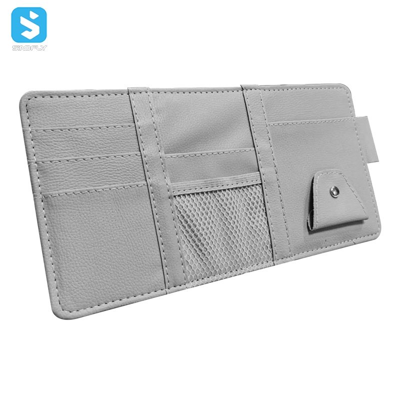 Card Holder Car Accessories Automobile Pu Leather Sunglasses Storage Pocket Pouch Holder For Car Sun Visor organizer