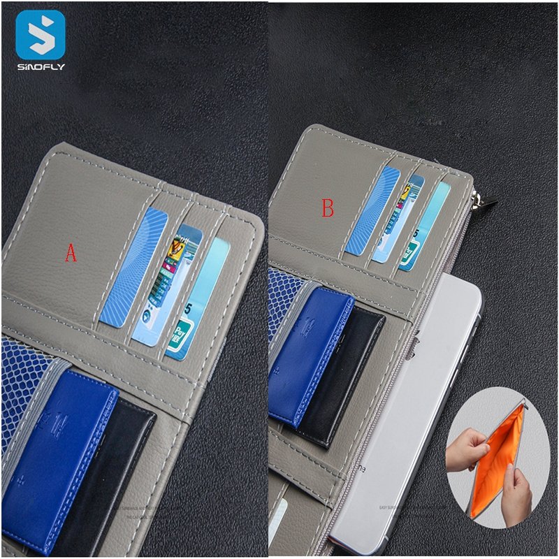 Card Holder Car Accessories Automobile Pu Leather Sunglasses Storage Pocket Pouch Holder For Car Sun Visor organizer