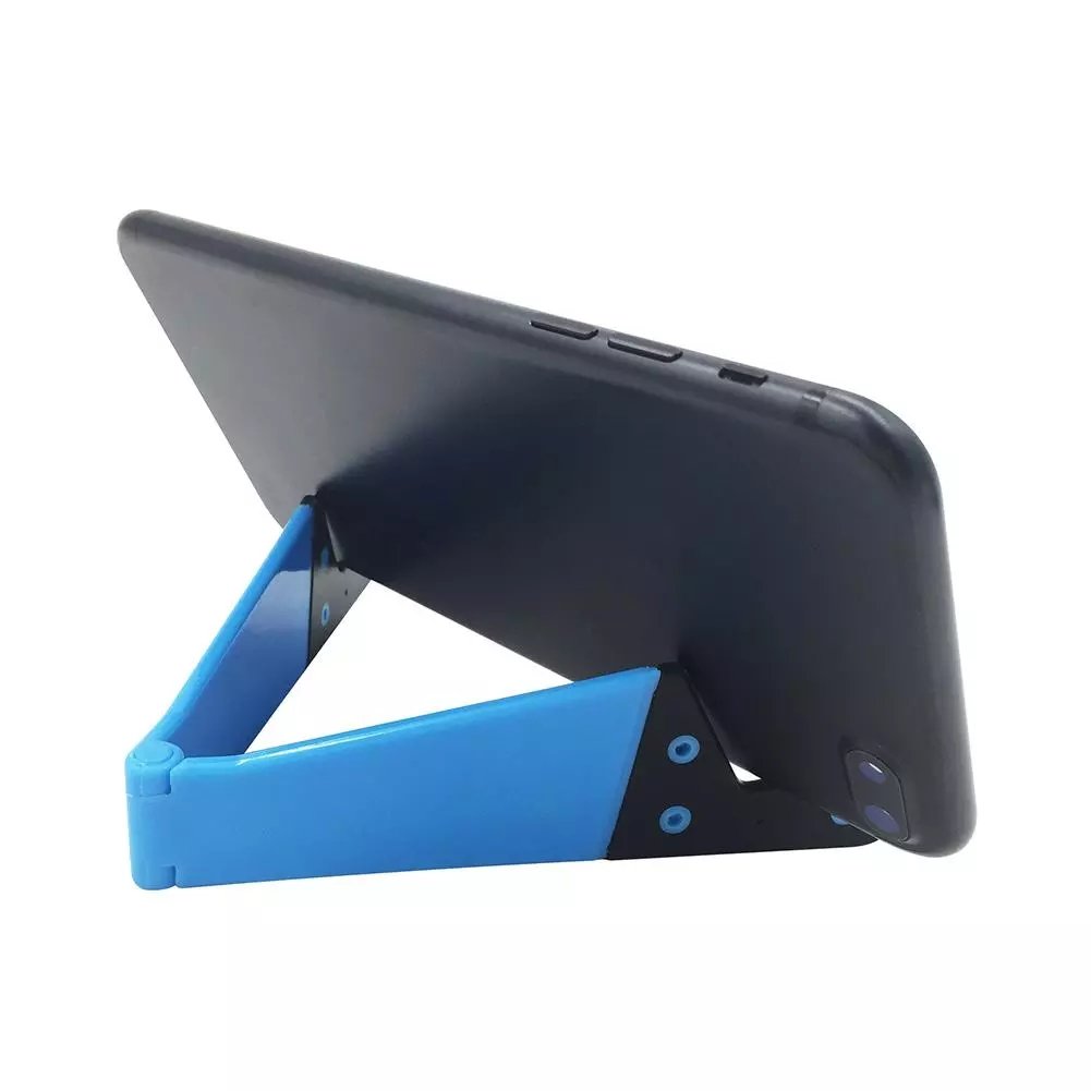 Custom logo Universal V Shape Hand Free Plastic Folding Desk Table Mobile Phone Tablet Stand Mount Holder For Mobile Phone Stand