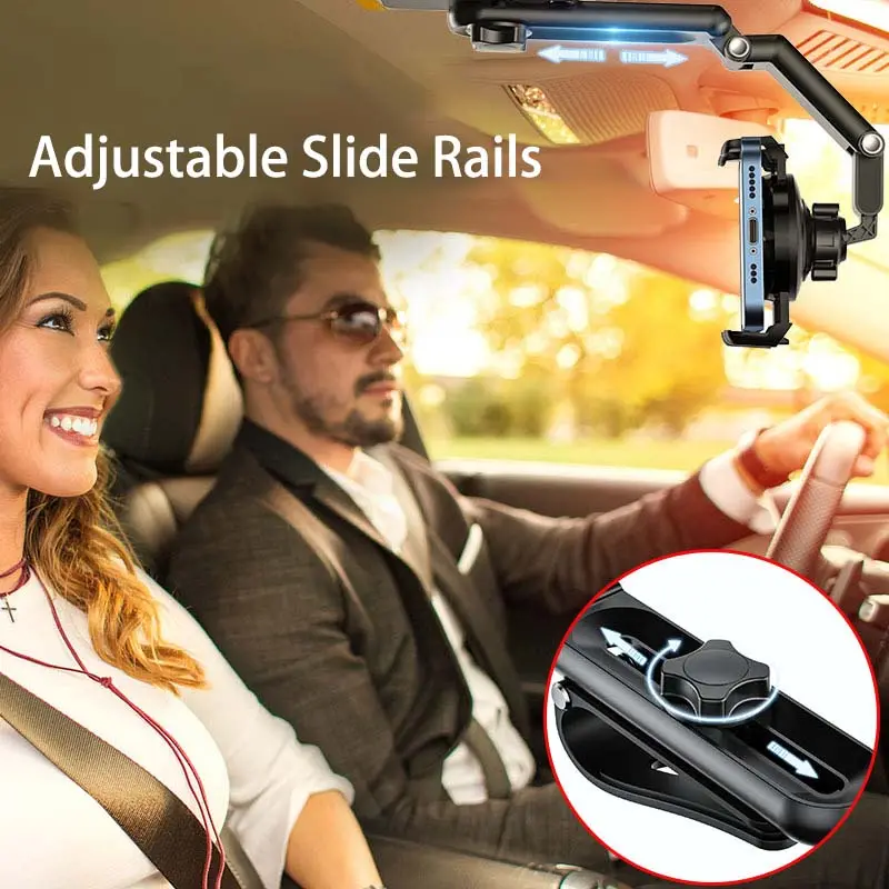 Sun Visor Car Phone Holder Mount Multifunctional Cell Phone Stand Universal Adjustable Arm Cradles Car Holder