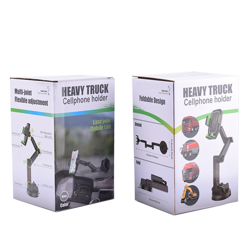 Shockproof Stable Bracket Cell Phone Pad Mount Excavator Windshield Long Large Suction Off-road Car Truck Mobile Phone Holder