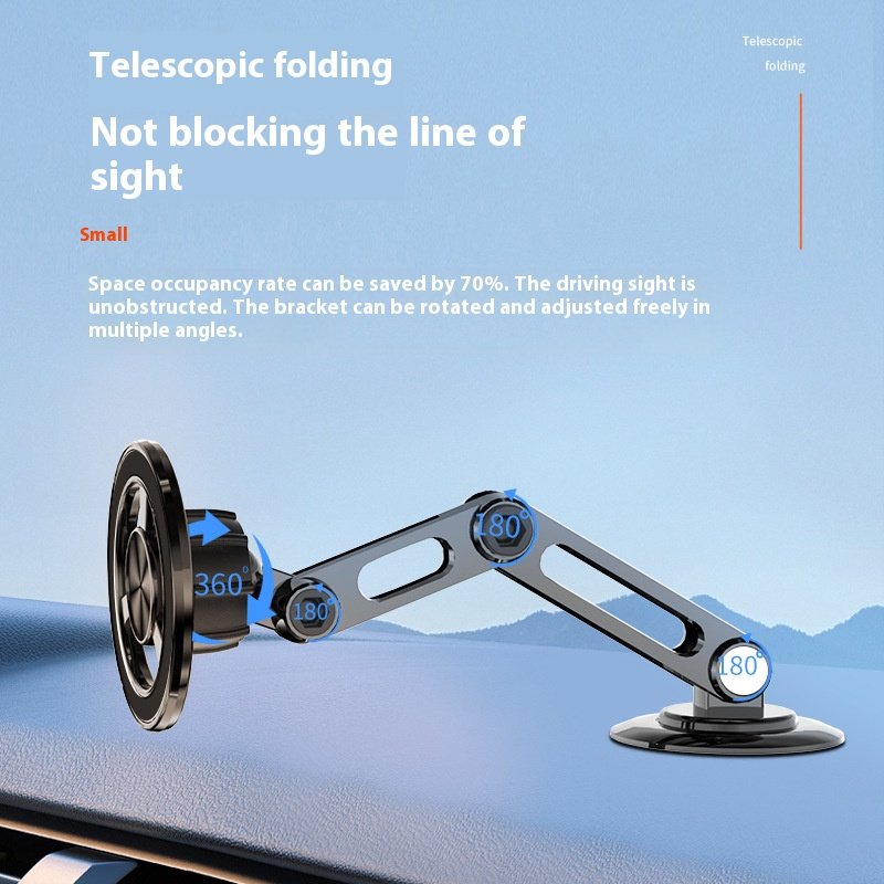 720 Degree Rotating Magnetic Magsafe Car Phone Holder Best Foldable Metal Phone Holder with Charger Supports All Phones