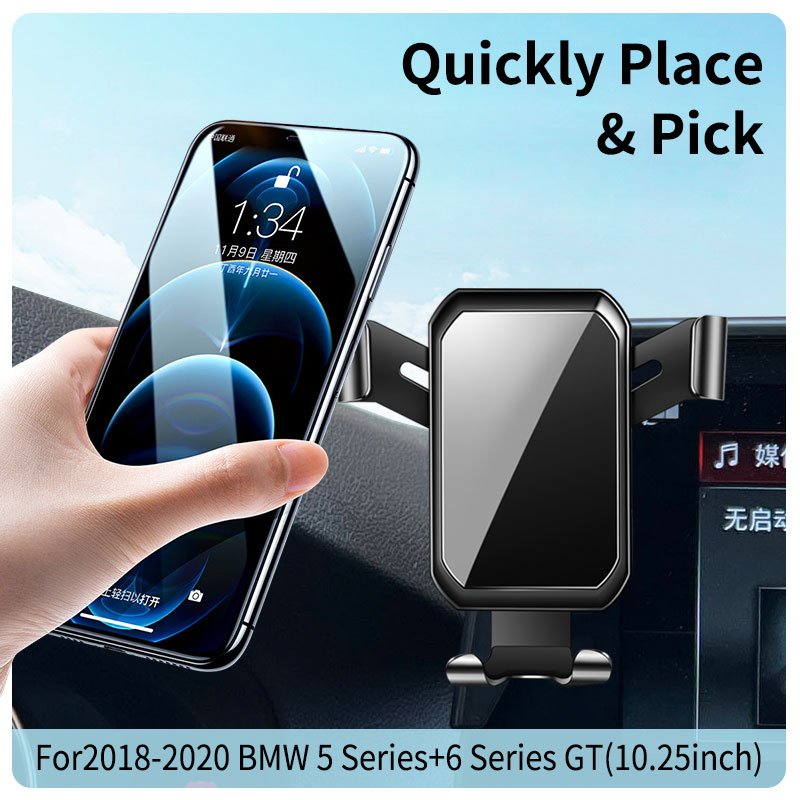 Gravity Smartphone Mobile Phone Cellphone Mount Holder Air Vent Bracket Stand For BMW 5 Series+6 Series GT 2018-2020