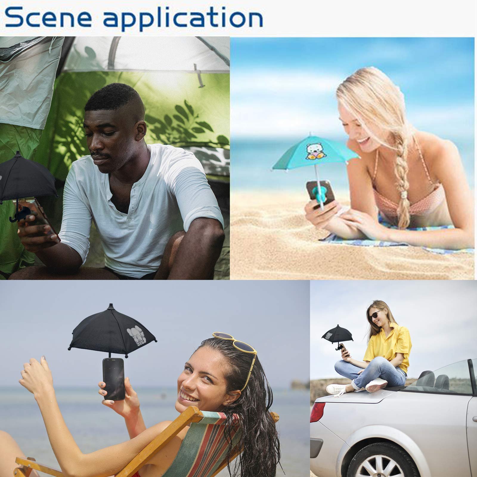Mobile phone parasol with universal adjustable suction cup holder Mobile phone parasol iphone iOS camera