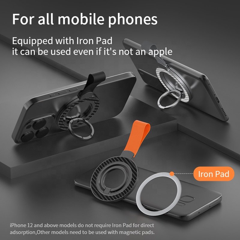 Multifunctional 360 degree mobile phone accessories double-sided magnetic car phone holder for laptop gym
