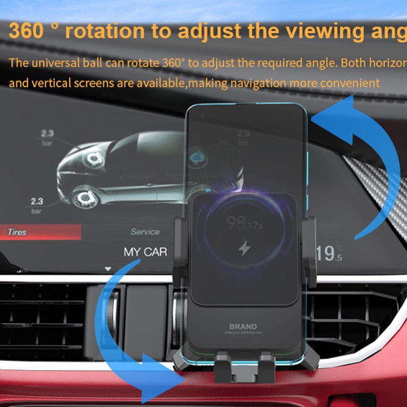 Manual Button Car Phone Holder Universal Mobile Phone Stand Wireless Charger Air Vent Mount