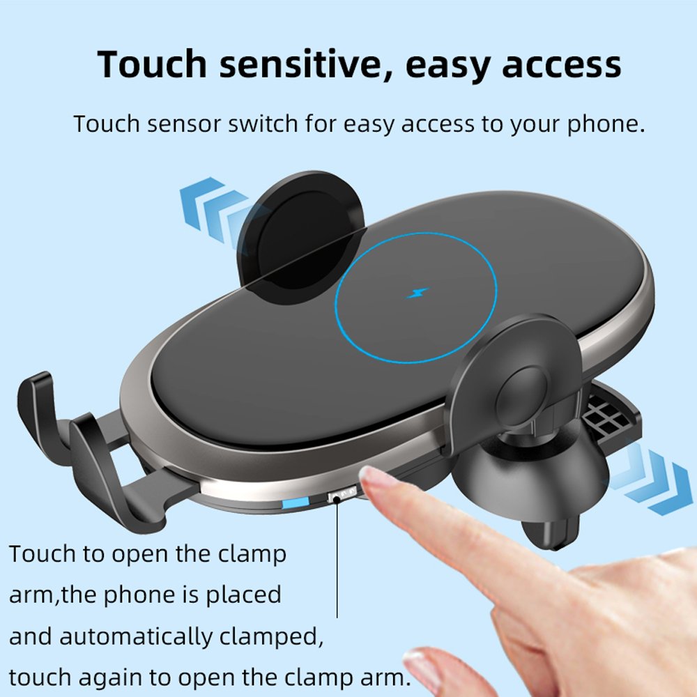 Magnetic Charging Mobile Phone Car Holder 15W Wireless Car Charger Mount Auto-sensing Phone Holder Stand Charger Technology C6