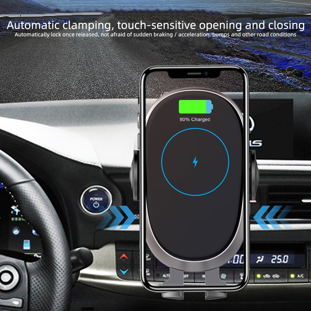 Magnetic Charging Mobile Phone Car Holder 15W Wireless Car Charger Mount Auto-sensing Phone Holder Stand Charger Technology C6