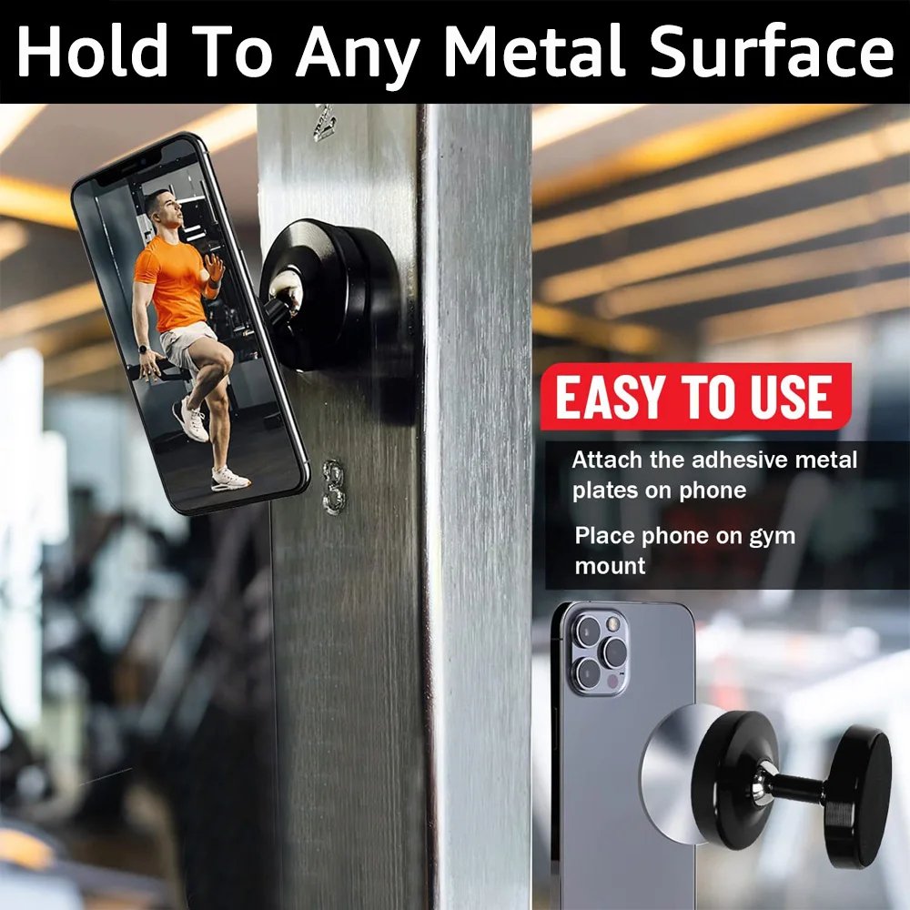 Usually hands free Magnet Phone Holder gym dual side magnetic phone holder for video photo taken multi-angle rotation mount