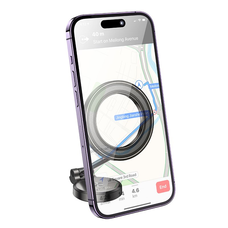 H51 Advantage Metal Ring Magnetic Car Phone Holder for Convenient Center Console Use