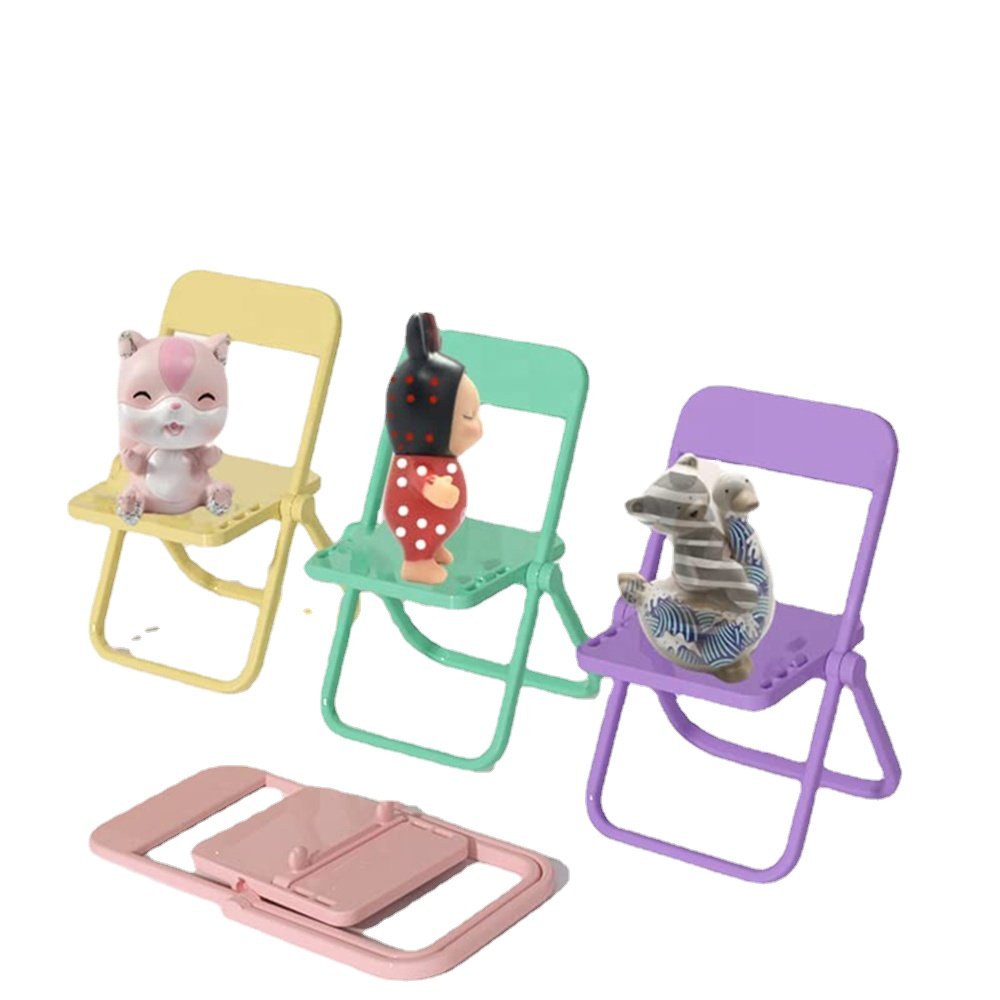 Universal Creative Cute Small Chair Mobile Phone Mount Desktop Stand Macaron Foldable Phone Lazy Bracket Adjustable Phone Holder