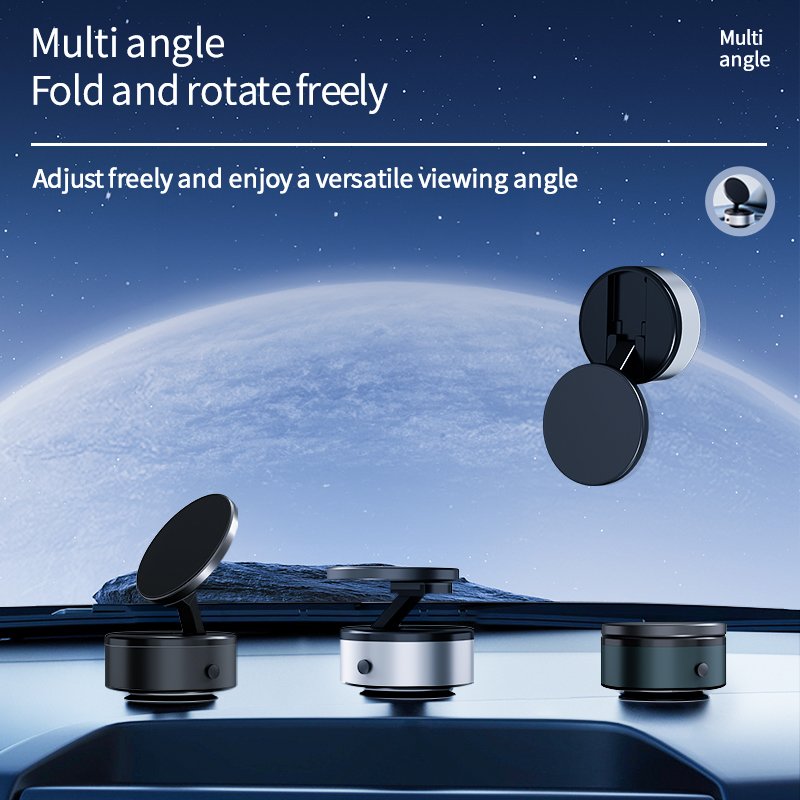 2024 New Upgrade Adjustable Angle Strong Vacuum Suction Cup Magnetic Mobile Phone Holder 2 Sides Universal Glass Car Holder