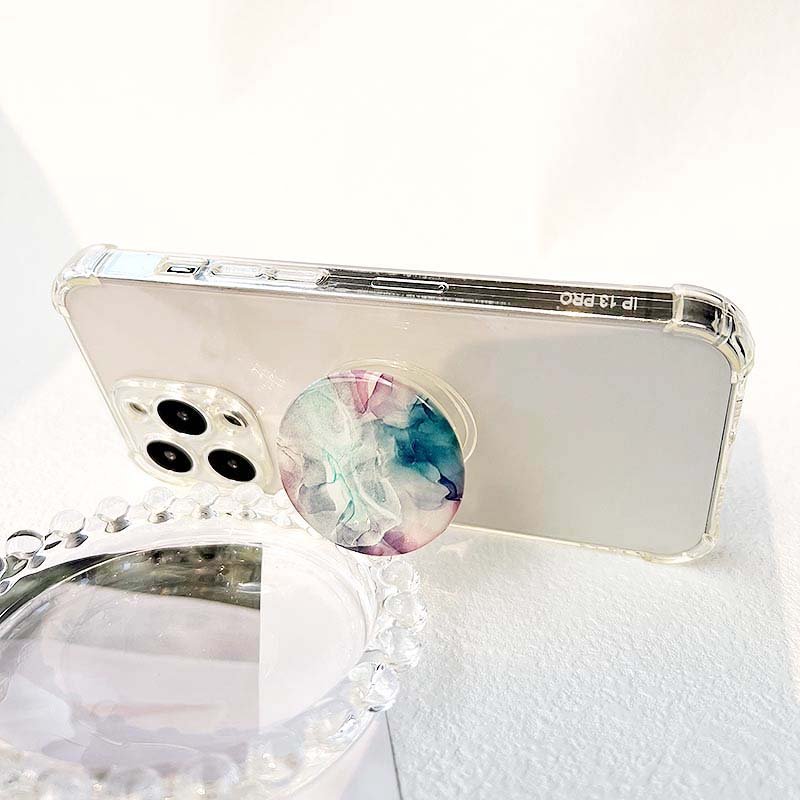 Free Custom Logo Factory Price Selling Epoxy Poppings Phone Socket Transparent Phone Holder 360 Degree Rotating Phone Grip Stand