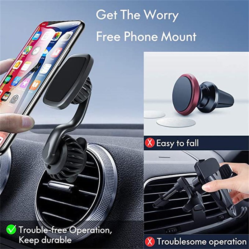 Top Selling 2023 OEM Logo 6pcs Stong Magnet Telefoon Houder Auto Magnetico Vent Mount Magnetic Car Phone Holder 360 Rotation
