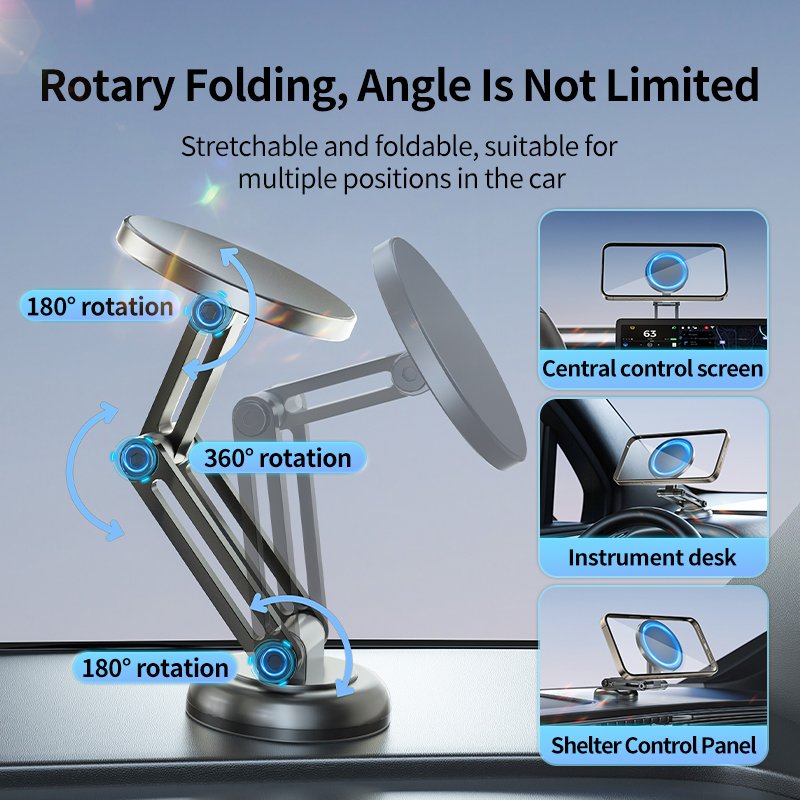 360 Degree Strong Magnetic Car Dashboard Mount Phone Holder Portable Waterproof Flexible Car Phone Holder for Home Desk or Sport