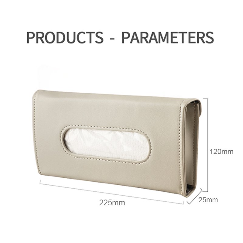 High Quality Car Sun Visor Tissue Box Bag Pu Leather Car Visor Hanging Tissue Pocket Holder