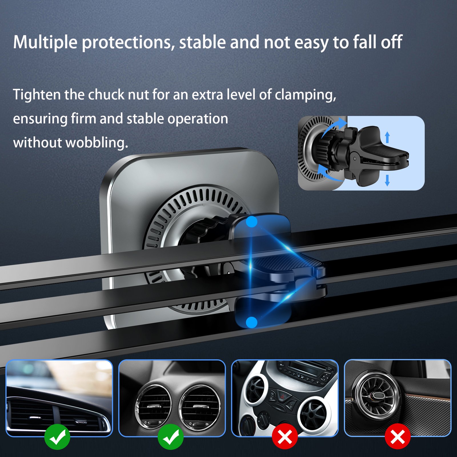 15w Magnetic Fast Wireless Charging Mobile Phone Holder Car Charger Mount For Magnetic for Iphone 16 15 14 13 12 pro max