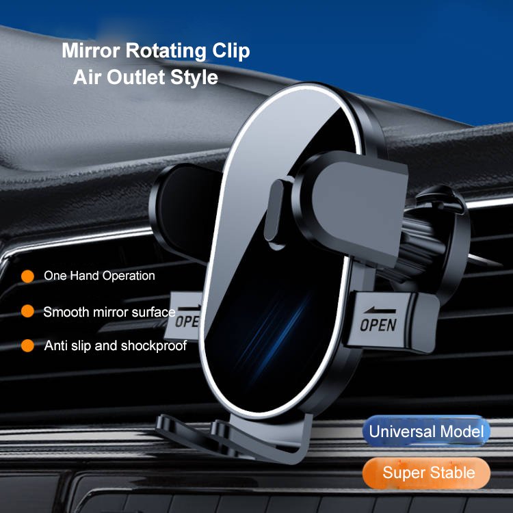 2023 Trending Metal Hook Universal Car Vent Clip Double Side Click Air Vent Holder Release Retractable Clamp Arm Phone Holder