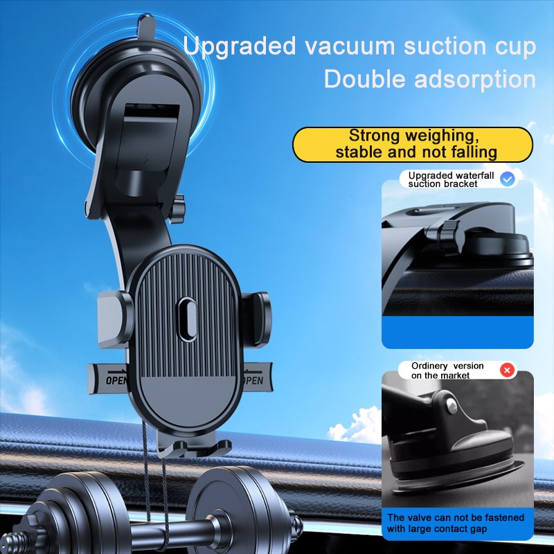 2023 Trending Metal Hook Universal Car Vent Clip Double Side Click Air Vent Holder Release Retractable Clamp Arm Phone Holder
