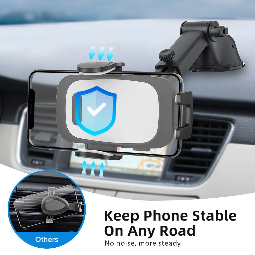 Free Samples Flexible Cell Phone Holder Car Mount Phone Holder Silicone with Auto Clamp Mobile Phone Car Holder