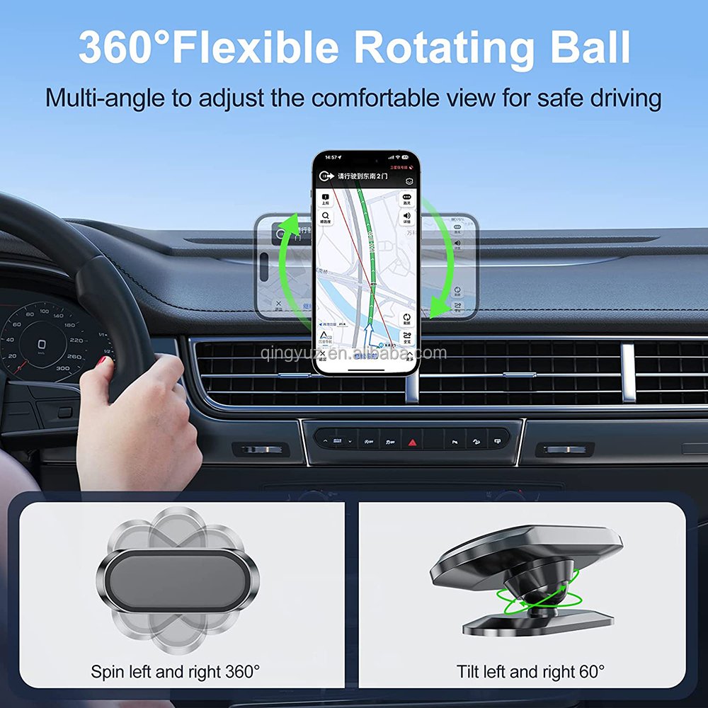 Super Strong Premium Magnetic 360 Rotating Car Phone Holder For iPhone 14 13 12 Pro Max Magnet GPS Car Support Mount