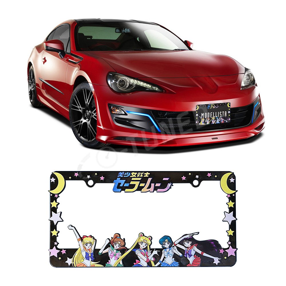 Japanese Anime Culture Custom Logo 3D Acrylic License Plate Frame JDM Cartoon Styl License Holder Number License Plate Universal