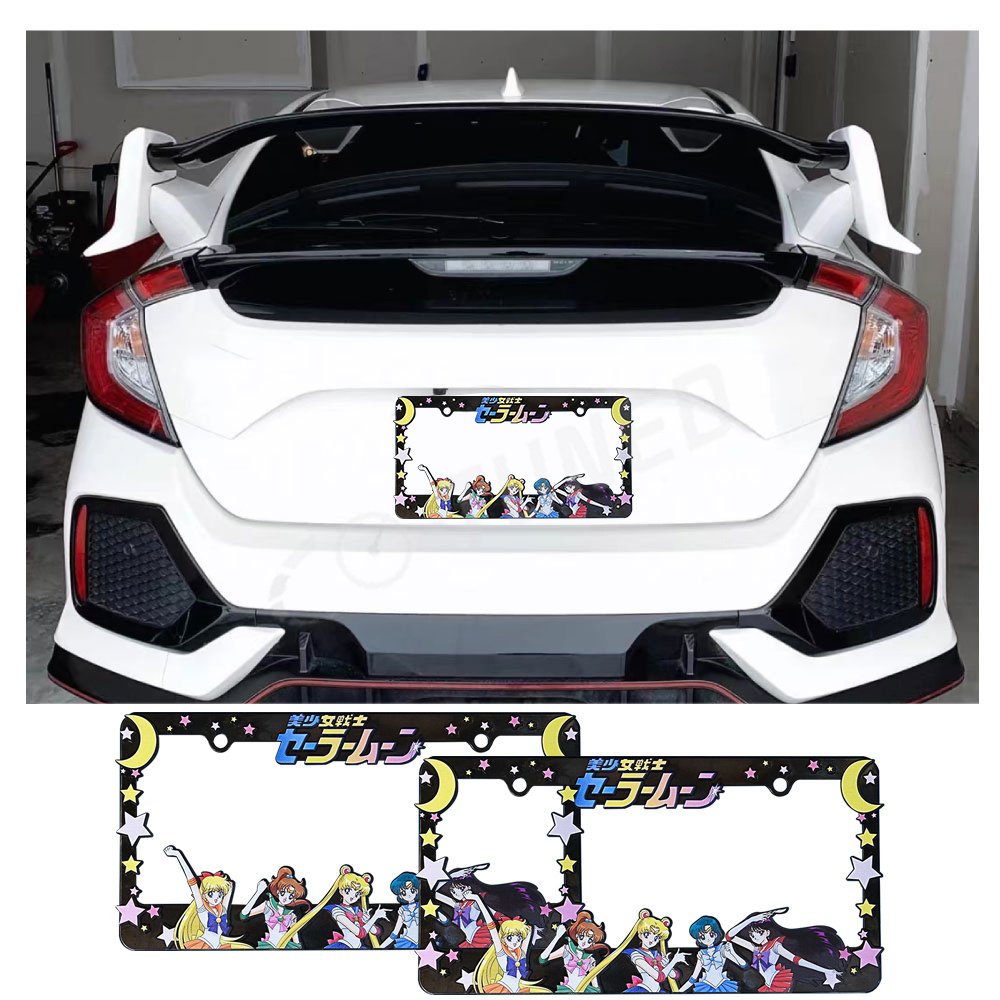 Japanese Anime Culture Custom Logo 3D Acrylic License Plate Frame JDM Cartoon Styl License Holder Number License Plate Universal