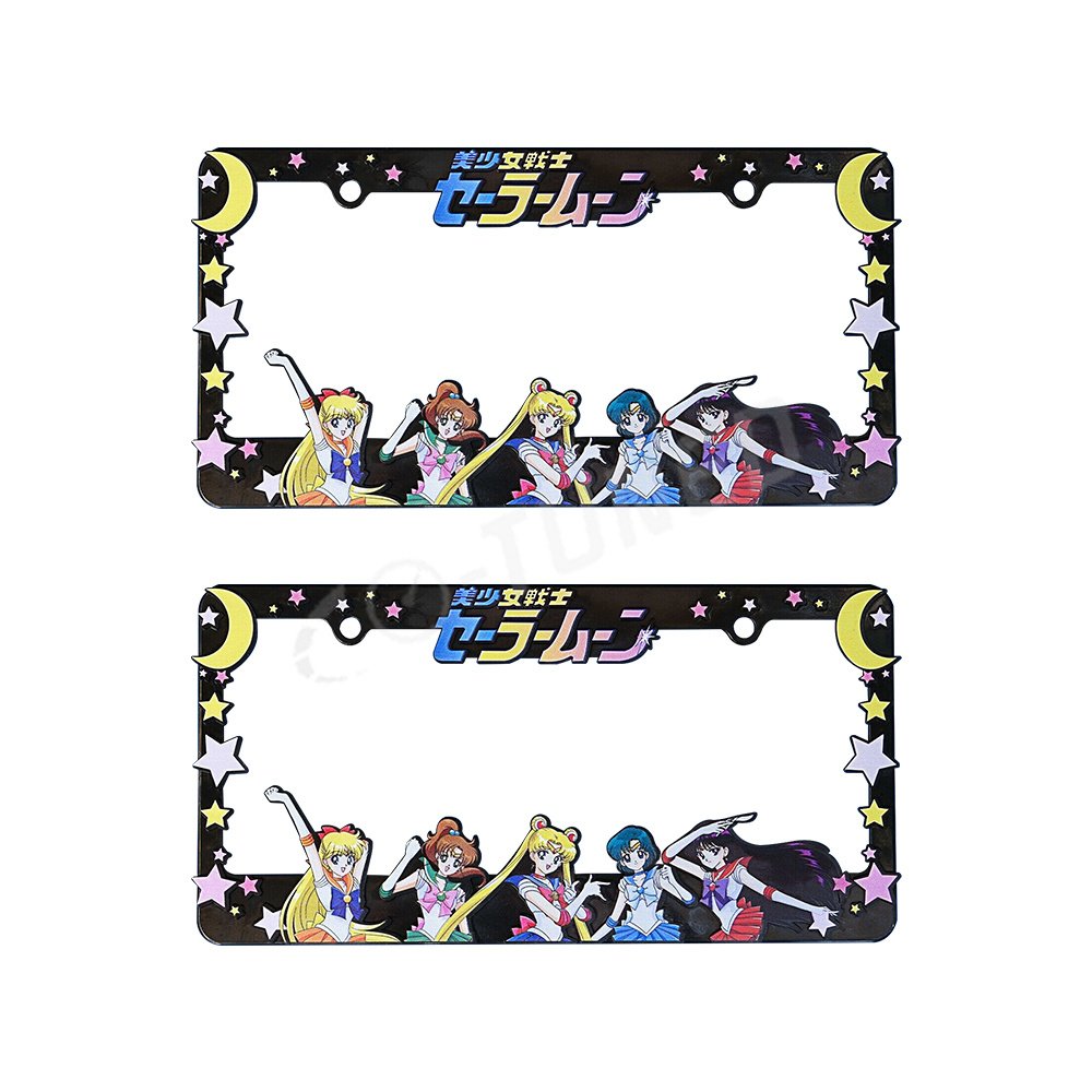 Japanese Anime Culture Custom Logo 3D Acrylic License Plate Frame JDM Cartoon Styl License Holder Number License Plate Universal