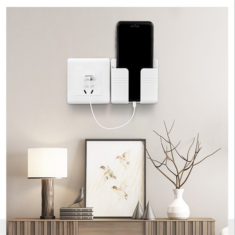Free Wall Mounted Organizer Storage Box Remote Control Mounted Mobile Phone Plug Wall Holder Charging Multifunction hook