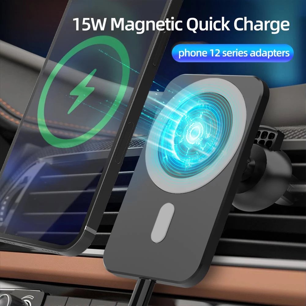 Magnet Adsorb 15w Magnetic Wireless Chargers Car Air Vent Stand Phone Holder Mini Fast Charging Station For iPhone 14 12 13 Mini